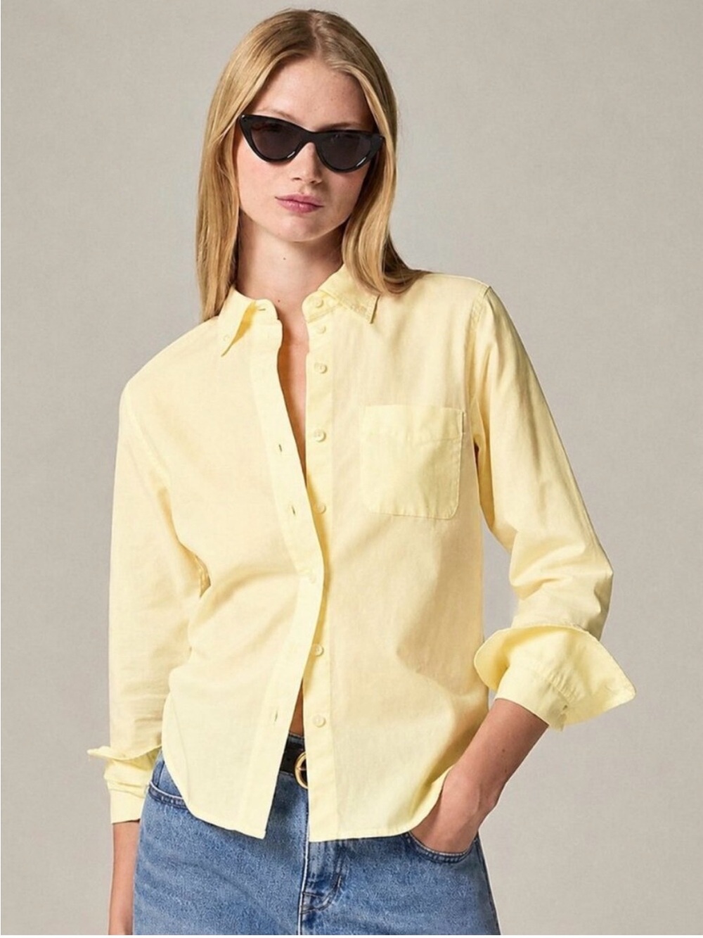 NWOT J.Crew Retail Shrunken Oxford Shirt in Buttermilk. Size 16